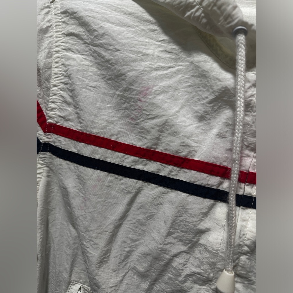 ⭐️SOLD⭐️ JGalt Cropped White with Red and Blue Stripes Windbreaker - Picture 14 of 15